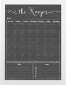 Personalized Dry Erase Framed Calendar – Customizable Chalkboard Style Wall Calendar – 18x24 or 24x36 – Non-Glare, Ready to hang dry erase calendar for wall, Made in the USA by TinyTreasures Baby Boutique