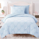 Twin Comforter Set with Sheets for Girls-5 Pieces Twin Bedding Sets with Light Blue Comforter, Sheets, Pillowcase & Sham for Kids (Light Blue Diamond, 66" X 86") by TinyTreasures Baby Boutique