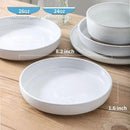 Pasta Bowls 26 OZ,Ceramic Salad Serving Bowls Set of 4,Large 8.2 inch Shallow Bowls Plates for Soup,Fruit,Noodle,Dinner,Dishwasher & Microwave Safe,White by CozyNest Decor