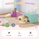 ‌Soft Climbing Toys for Toddlers, 7-Piece Baby Soft Foam Climbing Blocks, PU Leather Gym Climb and Crawl Activity Play Set, Indoor Climbing Toys for Kids and Children, Pink by TinyTreasures Baby Boutique