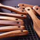 Wooden Spoons for Cooking,GUDAMAYE 10 PCS Wooden Kitchen Utensils Set,Wooden Cooking Utensils For Non-stick Pan,Teak Wood Utensils Set,Spurtles Kitchen Tools As Seen On Tv by CozyNest Decor
