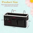 Bedside Storage Caddy/Bedside Hanging Storage Bag for Headboards Bunk Beds Dorm Rooms Book Phone Magazine Holder (Black) by CozyNest Decor