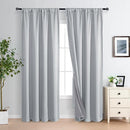 XWZO 100% Blackout Curtains - Heat and Full Light Blocking Drapes with Black Liner for Bedroom/Laundry Room, Rod Pocket Window Panels with Tiebacks, Light Grey, W60 x 84, Set of 2 by TinyTreasures Baby Boutique