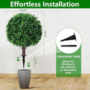 Artificial Boxwood Topiary Ball Tree Set of 2, UV Resistant Artificial Outdoor Shrubs with Spike, Decorative Evergreen Fake Topiary Bushes Plant for Front Porch Garden by GreenHaven Gardens