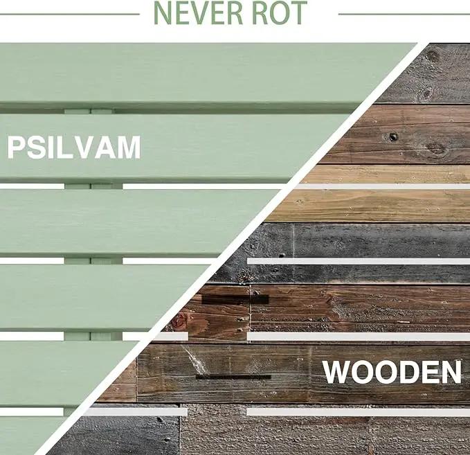 Psilvam Outdoor Bench, Two Person Poly Lumber Porch Bench, Weatherproof Garden Bench That Never Rot and Fade, All-Weather Patio Bench Suit for Garden, Porch, and Park (Green), photo 4 of 7