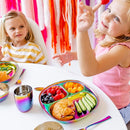 Ahimsa Stainless Steel Kids Plates - Divided Toddler Plates, Pediatrician Designed, Non Toxic Toddler Plate, BPA Free & Dishwasher Safe (Rainbow Single) by TinyTreasures Baby Boutique