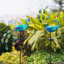 VEWOGARDEN 2 Pack Solar Stake Lights Outdoor Waterproof Metal Peacock Solar Lights for Yard Garden Patio Pathway Walkway, Blue by GreenHaven Gardens