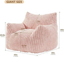 Giant Bean Bag Chairs for Adults Teens, Large Bean Bag Sofa Chairs with Filling Comfy Fuzzy BeanBag Chair with Armrests for Bedroom Living Room Reading by CozyNest Decor
