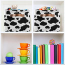 Black White Cow Skin Print Storage Basket Cube Storage Bins Organizer Bag Collapsible Closet Shelf Baskets with handle for Baby Cloth Pet Toy Book 14.2×10.2×8.3 IN by TinyTreasures Baby Boutique