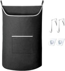 XL Hanging Laundry Hamper Bag, Black Door Hanging Hamper with Large Openging Hanging Laundry Hamper Storage Bag Large Size 36X22 Inch (Black) by CozyNest Decor