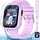 Kids Smart Watch Gift for Girls Ages 3-12, IP67 Waterproof, 32 Puzzle Games, HD Touchscreen Dual Camera Vedio Pedometer Music Player, Kids Watch Toy Birthday Gifts for Girls Ages 5 6 7 8 9 10 (Purple) by TinyTreasures Baby Boutique