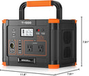 GRECELL 999Wh Solar Generator 1000W, Portable Power Station with 60W USB-C PD Output, 110V Pure Sine Wave AC Outlet Backup Lithium Battery for Outdoors Camping Travel Hunting Home (Peak 2000W) by TinyTreasures Baby Boutique