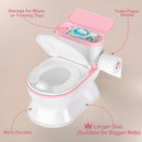 2-in-1 Toddler Potty Training Toilet - Larger Potty Chair & Detachable Training Seat for Boys & Girls Ages 1-3 with Flushing Sound, Wipes Storage, Toilet Paper Holder - Pink by TinyTreasures Baby Boutique