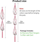 USLAI Macrame Plant Hanger Indoor Outdoor, Up to 4-15 inch Pot, Heavy 20lb Planters, Extra Long Strong Hanging Planter Basket Holder, Boho Home Decor, 49+72 Inch, Pink (POTS NOT Included) by GreenHaven Gardens