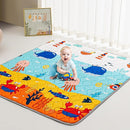 Baby Play Mat - Thicken 50x50 Inch Soft Foam Crawling Mat for Playpen & Floor, Non-Slip Waterproof Playmats for Infants & Toddlers, Portable Foldable & Machine Washable, Ocean World by TinyTreasures Baby Boutique