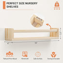 Heimlove Nursery Floating Shelves, Wood Nursery Book Shelves for Wall, 16 inch Wall Bookshelf for Kids Solid Wood Wall Mounted Shelves for Books,Toys and Decor Storage, Set of 3 by TinyTreasures Baby Boutique