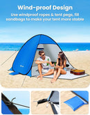 Glymnis Pop Up Beach Tent Beach Shade Tent for 1-4 Persons Sun Shelter UPF 50+ Enclose Zipper Door Portable Easy Up Beach Tent by TinyTreasures Baby Boutique