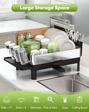 BOOSINY Stainless Steel Dish Drying Rack, Dish Racks for Kitchen Counter, Rust Proof Dish Drainer and Drainboard Set, Small Dryer with Drainage, Utensil Holder and Cup Holder by CozyNest Decor