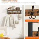 Homode Rustic Brown Wall Mount Coat Rack with Shelf and 5 Tri Hooks, Wood Coat Hangers for Hanging Hat, Towel, Purse, Jacket by CozyNest Decor