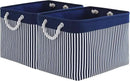 TcaFmac Organization and Storage Basket for Shelves - Large 2 Pack 16x12x12 inch Fabric Storage Cubes, Collapsible Storage Bins for Gift Closet Cloth Toy Books Kids (Navy Patchwork) by CozyNest Decor