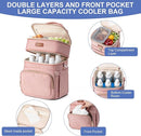 Insulated Breastmilk Cooler Bag with Ice Pack - Holds 6x9oz Bottles, Leakproof Double Layer, Baby Bottle Cooler Bag with Adjustable Strap for Nursing Moms, Daycare & Travel by TinyTreasures Baby Boutique