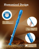 Eastar Soprano Recorder Instrument for Kids Beginners, German Fingering C Key with Cleaning Kit, Thumb Rest, Cotton Bag, Fingering Chart, ERS-21GB, Blue, School-Approved by TinyTreasures Baby Boutique