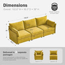 102.6" Modular Sectional Sofa, Oversized 3-Seater Couch with Removable Yellow Chenille Fabric Cover, Deep Seat & High Backrest for Living Room, Office & Apartment by CozyNest Decor
