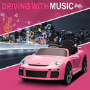Licensed RUF CTR3 12V Kids Ride On Car with Parent Remote Control, MP3 Player, Battery Powered Electric Toy with 2 Motors, 3 Speeds, LED Lights - Pink by TinyTreasures Baby Boutique