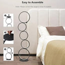 NUÜR 43.3" Modern Floor Lamp, LED Floor Lamp for Living Room, Dimmable, Circle Standing Lamp, Energy-Saving, Unique Lamp for Bedroom, Office, Home by CozyNest Decor