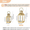 NUPTIO Gold Lanterns Decorative for Wedding: 11.3 Inch Tall Metal Lantern Decor with Glass - Outdoor Candle Holder for Table Centerpiece Dining Room Mantel Patio by CozyNest Decor
