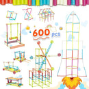 Straw Constructor STEM Building Toys Macaron 600Pcs Interlocking Gear Toy Sets for Kindergarten Classroom, Engineering Thin Tube Blocks for 3 4 5 6 7 Years Kids Toy for Boys and Girls Gift by TinyTreasures Baby Boutique