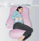 MOON PARK Pregnancy Pillows for Sleeping - U Shaped Full Body Maternity Pillow with Removable Cover - Support for Back, Legs, Belly, HIPS - 57 Inch - Purple - Cooling Cover by TinyTreasures Baby Boutique