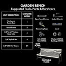 Coated Outdoor Furniture Heavy-Duty Outdoor Bench Thermoplastic Coated, Slatted Steel, Commercial-Grade Garden Bench, Made in America (Portable with Back, 4 Ft, Purple) by GreenHaven Gardens