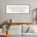 SRSZHIYUE Love is Patient Kind Sign Wall Decor Art 32"×12" 1 Corinthians 13 4-8 Master Bedroom Christian Wood Framed Large Wall Hanging (Wood) by CozyNest Decor