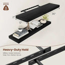 Black Floating Shelves for Wall 36 Inches Long, 12" Deep Wall Shelves 2" Thick, Heavy Duty Shelf for Bedroom, Bathroom, Living Room, Kitchen, Office, Home Decor, Modern Shelf Set of 2, 36" X 12" X 2" by CozyNest Decor