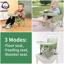 New Portable Travel Booster Seat with Tray|Foldable Infant Seat Booster Dining Chair|Great for Camping, Beach, Lawn|Toddler, Child Camping Chair 6 Months - 3 Years Old (Green) by TinyTreasures Baby Boutique