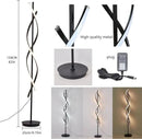 Unique Spiral Floor Lamp 3 Color Dimmable with Remote Standing Floor Lamp, Modern Creative Tall Lamp Control for Living Room Bedroom and Office Black by CozyNest Decor
