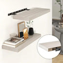 Heimlove 24 inch Floating Shelves for Wall,9.3 inch deep Grey Bathroom Over Toilet Shelf,Wall Mounted Rustic Wood Shelves for Bedroom,Living Room,Kitchen,Office Decor Set of 2-Grey by CozyNest Decor