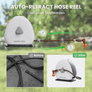 Giraffe Tools Ground Mounted Retractable Hose Reel 1/2 Inch x 82FT, Heavy Duty Automatic Rewind Garden Hose Reel, with Flexible Swivel Base for Lawn, Concrete Floor by GreenHaven Gardens