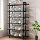 Solid Wood Bookcase and Book Shelves Wood and Metal Shelving Unit 6 Tier Bookshelf Modern Rustic Open Bookshelf Office,Distressed Brown (AY-02-6Tier) by CozyNest Decor