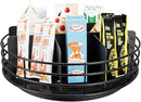 Snack Organizer - Versatile Snack Storage, Lazy Susan with Convenient Grab-and-Go Design, Metal Snack Holder for Home, Office, Breakroom, 11.85" L x 11.85" W x 4.17" H (Matte Black) by CozyNest Decor