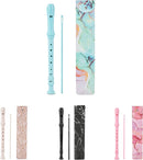 Recorder Instrument for Beginner Adults,8-Hole Soprano Descant Recorder Music Flute with with Cleaning Rod & Leather Case For Home Entertainment(2-Blue Green Splash-ink) by TinyTreasures Baby Boutique