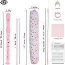 Recorder Instrument for Beginner Adults,8-Hole Soprano Descant Recorder Music Flute with Cleaning Rod & Case Bag For Home Entertainment(2-Pink Flamingo2) by TinyTreasures Baby Boutique