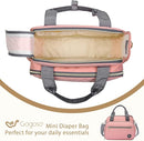 GOGOSO Crossbody Small Diaper Bag, Cute Mini Baby Diaper Tote Bags with Insulated Pockets for Traveling Outdoor Parent,Pink by TinyTreasures Baby Boutique