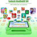 Tablet for Kids, 10.1 inch IPS HD Touchscreen Android 14 64 GB Storage, 8GB RAM, Octa Core Kids Tablet, Parental Controls, 12-hr Battery, WiFi, GPS - Green by TinyTreasures Baby Boutique