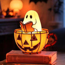 Cute Pumpkin Ghost Reading Book Lamp, USB Cute Spooky Night Light - Halloween Decor, Light Up Pumpkin Ghost Nightlight for Bathroom, Reading, Kids Room Gift by TinyTreasures Baby Boutique