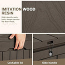 JUMMICO 31 Gallon Resin Deck Box Waterproof Indoor Outdoor Storage Boxes for Patio Furniture Cushions and Garden Tools (Brown) by CozyNest Decor