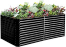 Land Guard 8x4x3ft Rectangular Galvanized Raised Garden Beds, Large-Capacity Metal Planter Box Outdoor, Durable Deep Raised Garden Bed 3ft Tall, Raised Beds for Gardening Vegetables, Dark Grey by CozyNest Decor