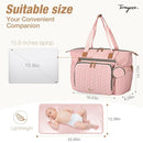 Diaper Bag Tote, Large Diaper Bags Waterproof, Hospital Bag for Labor Delivery, Baby Bag with Pacifier Case, Travel Diaper Tote with Changing Pad, Pink by TinyTreasures Baby Boutique