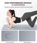 HAPBEAR Large Yoga Mat - 72"x36" Extra Wide Exercise Mat - 1/4" Thick Dual Color PVC | Anti-Slip Surface & High Cushioning - Ideal for Yoga, Pilates & Home Workouts - Bonus Mesh Bag by TinyTreasures Baby Boutique